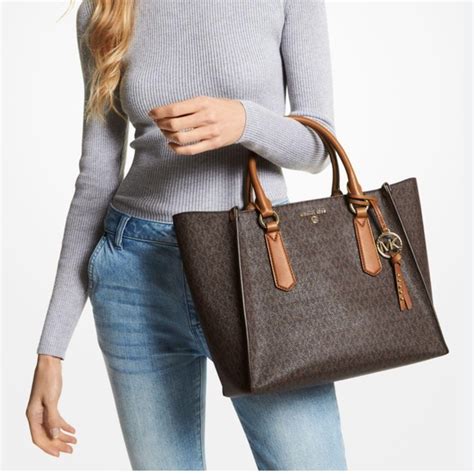 michael michael kors kris large pebbled leather satchel|Kris Large Pebbled Leather Satchel .